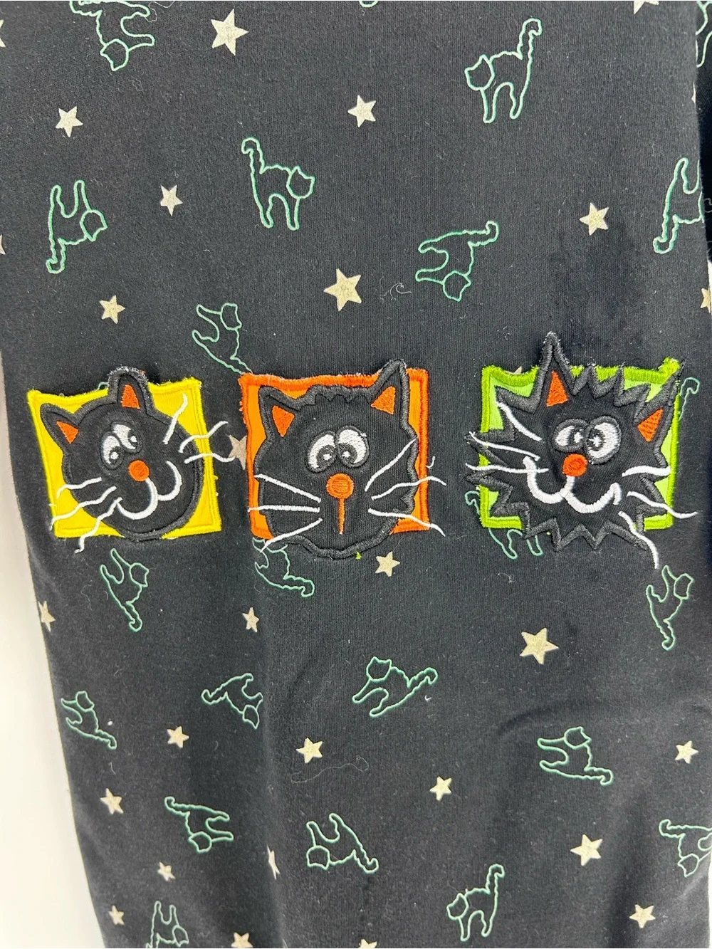 Vintage Halloween Black Cat Romper - Size 3T